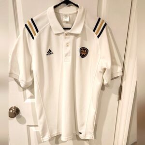 White Notre Dame Game Day Adidas Polo Mens Large